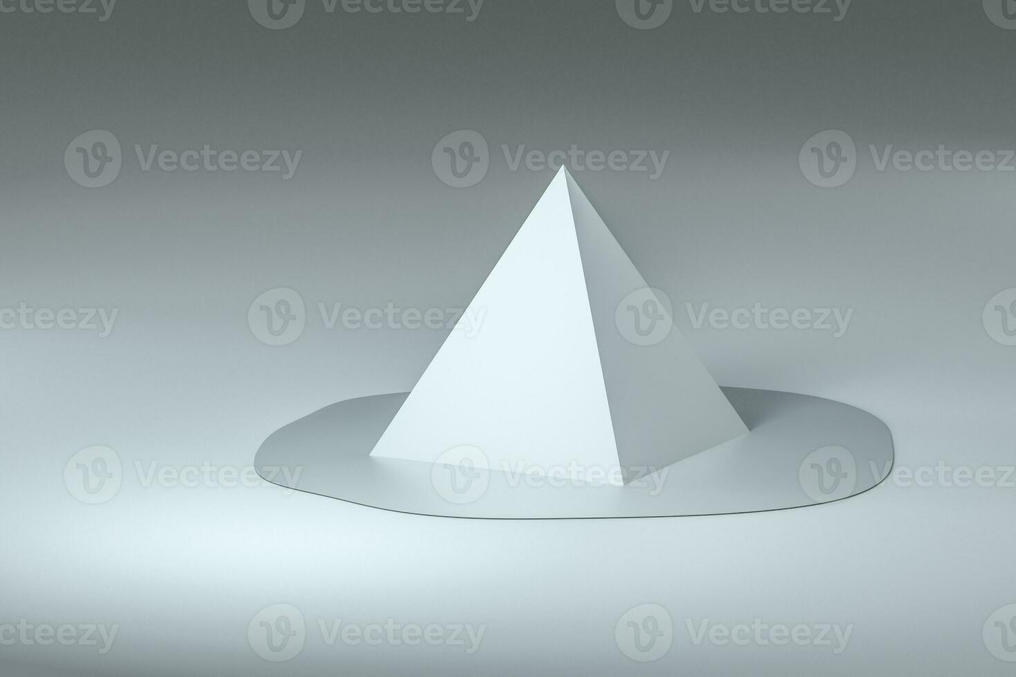 3d rendering, creative melted geometry with white background photo