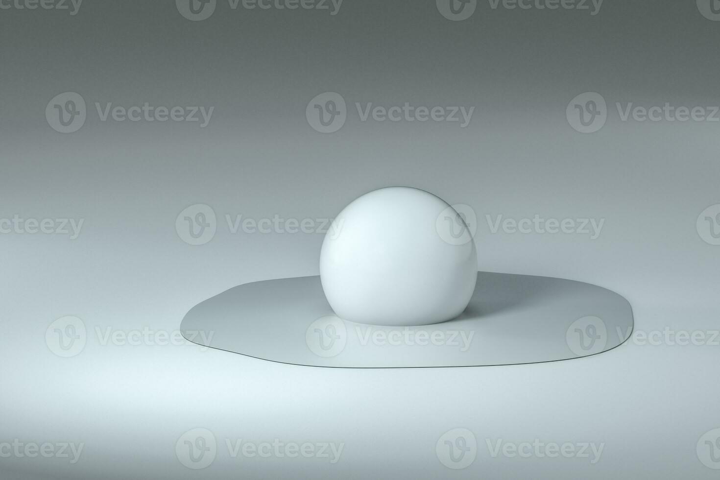 3d rendering, creative melted geometry with white background photo