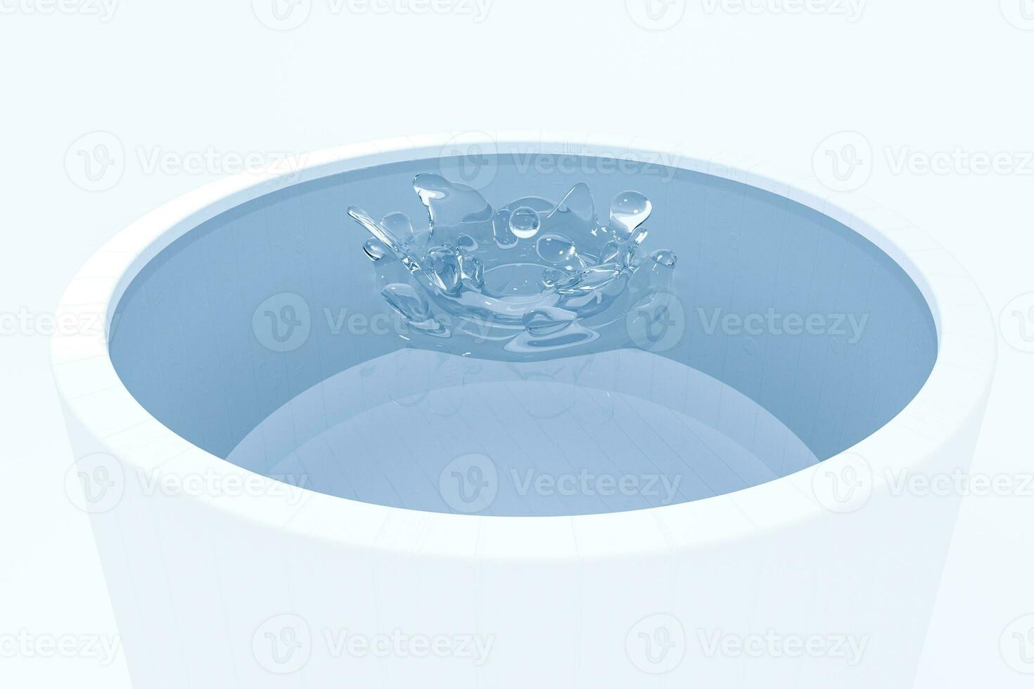 Transparent wave liquid ripples by fluid simulation, 3d rendering photo