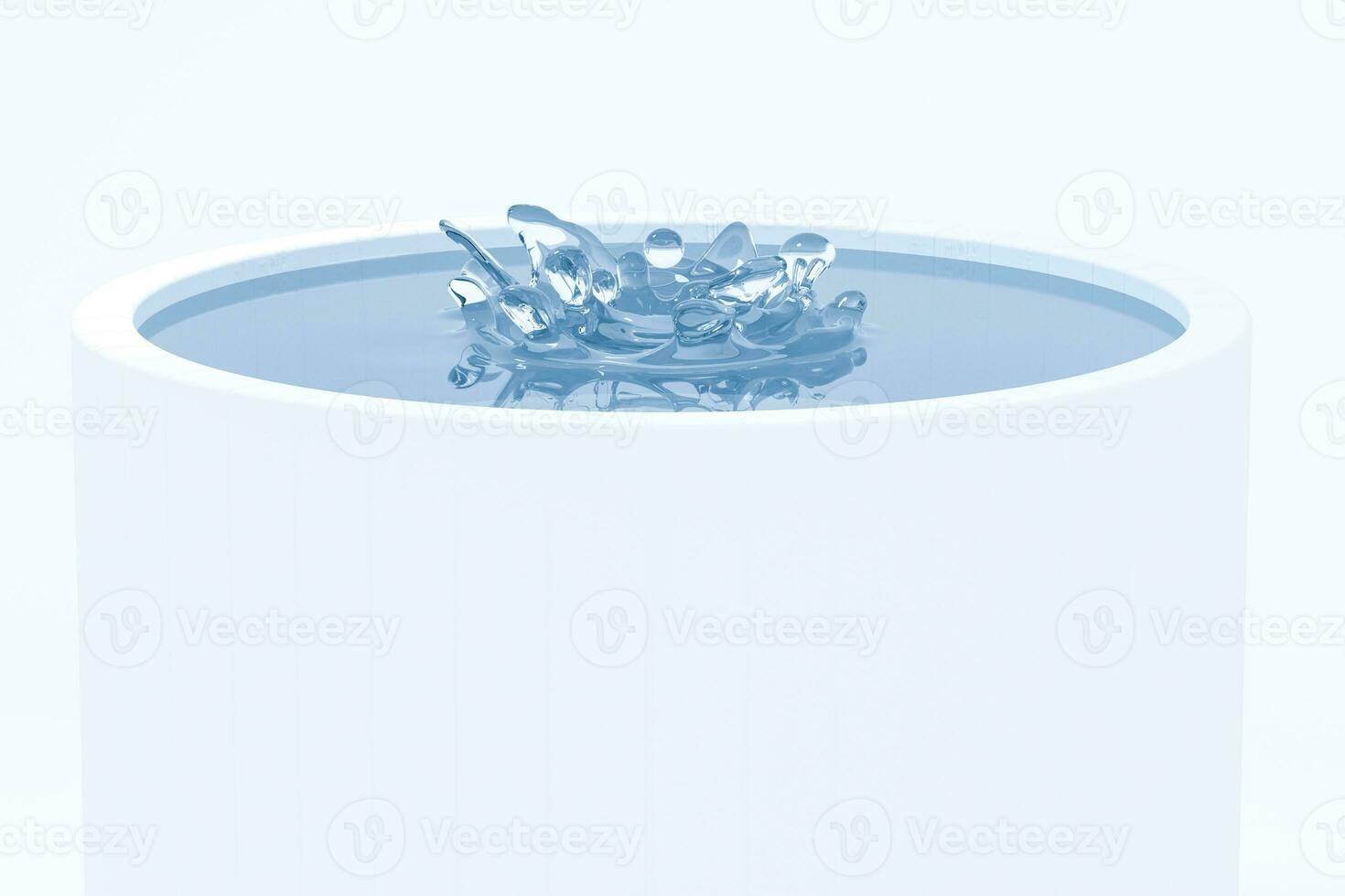 Transparent wave liquid ripples by fluid simulation, 3d rendering photo