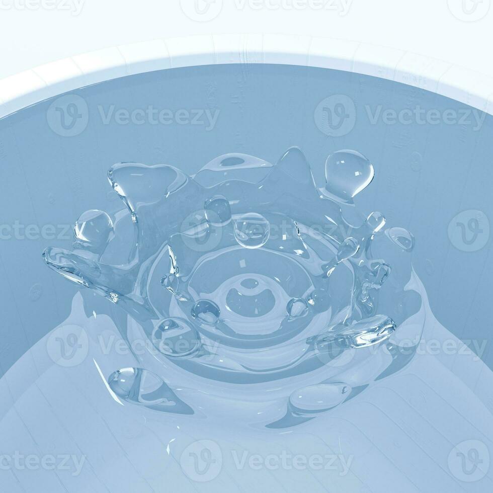Transparent wave liquid ripples by fluid simulation, 3d rendering photo