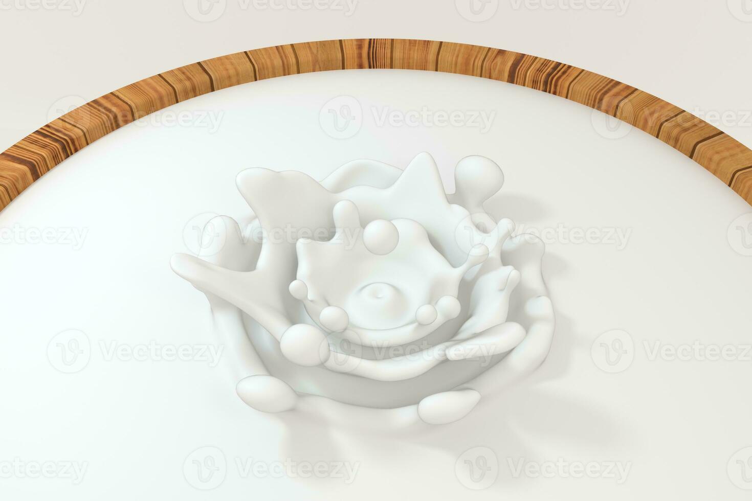 White wave liquid ripples by fluid simulation, 3d rendering photo