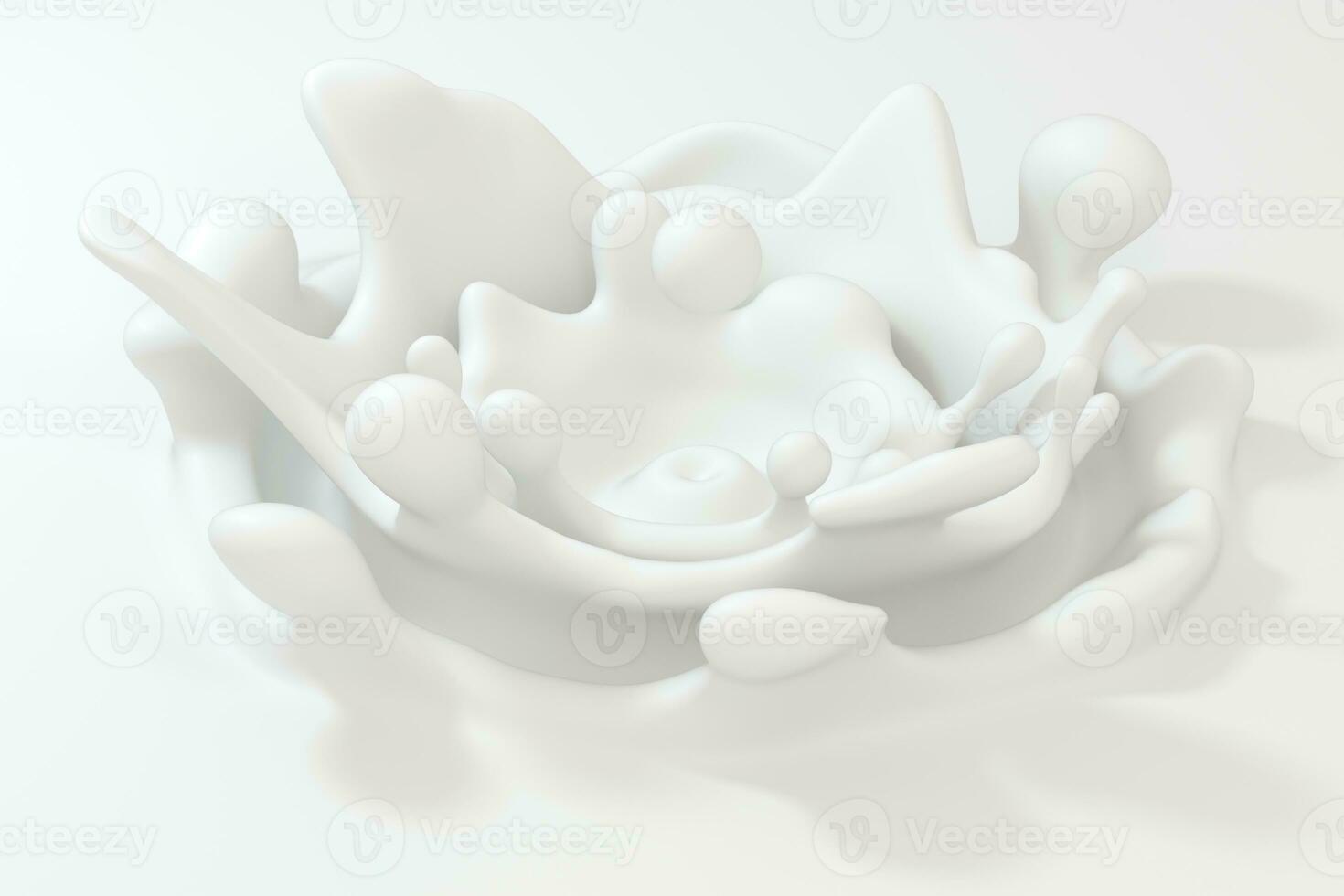 White wave liquid ripples by fluid simulation, 3d rendering photo