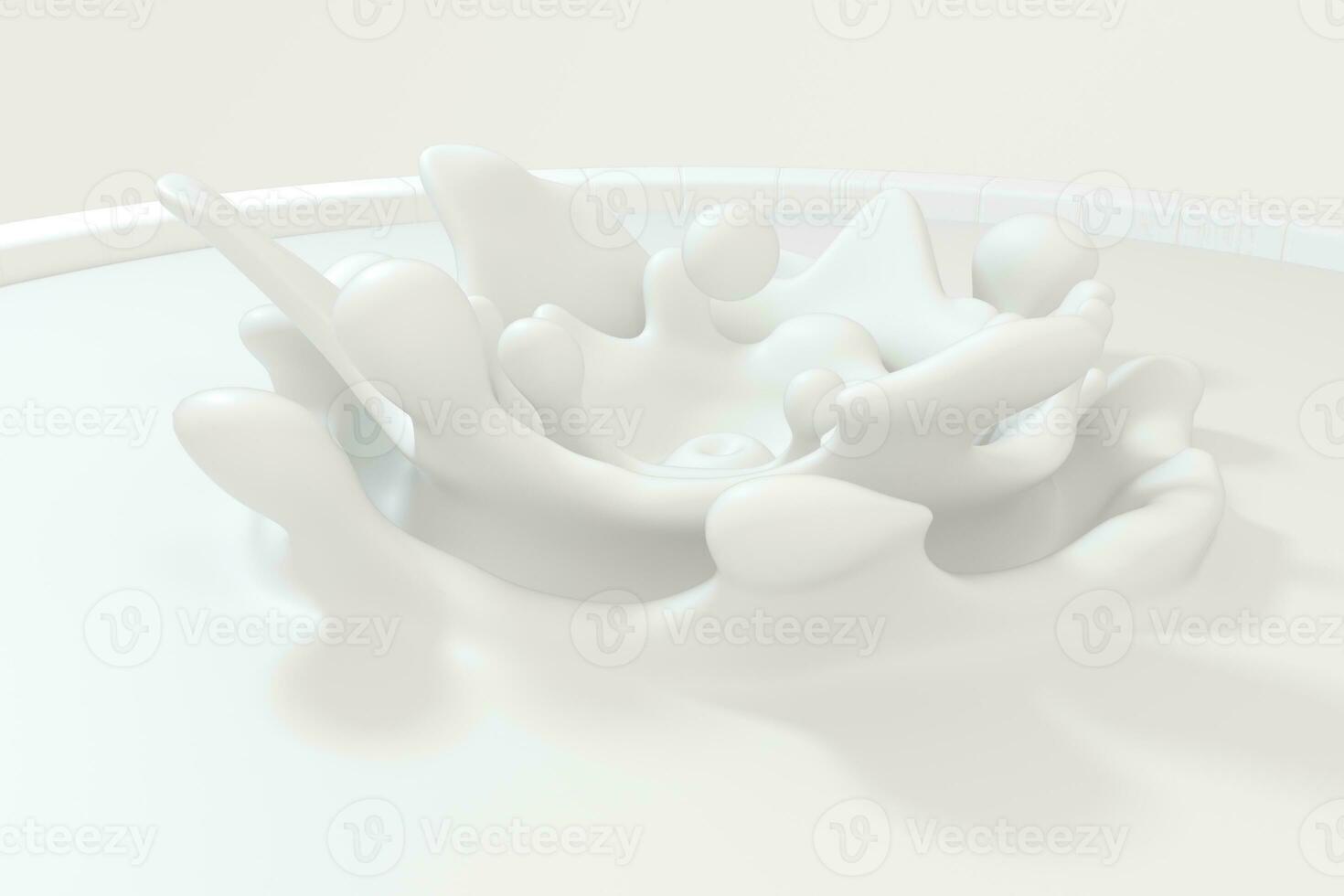 White wave liquid ripples by fluid simulation, 3d rendering photo