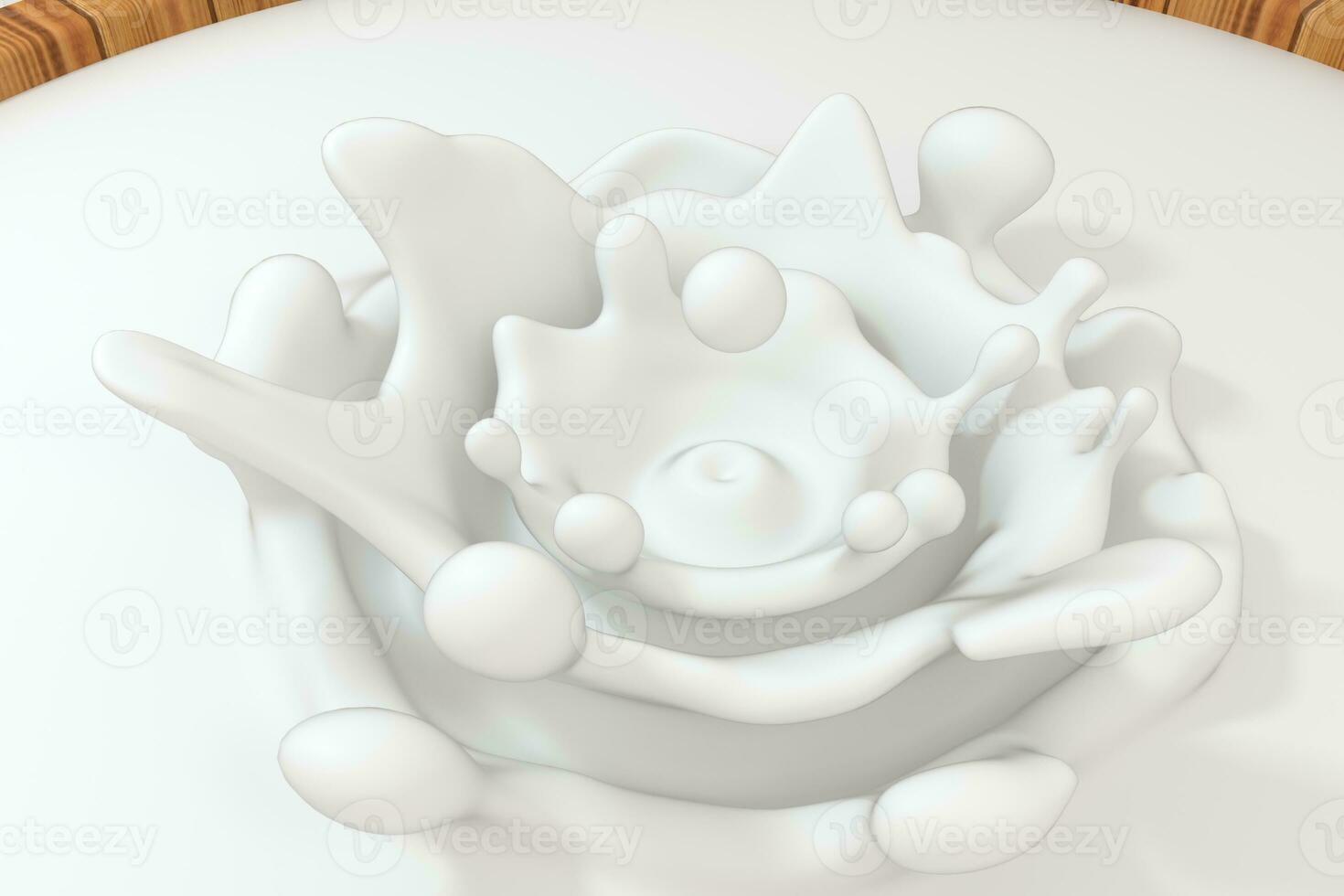 White wave liquid ripples by fluid simulation, 3d rendering photo