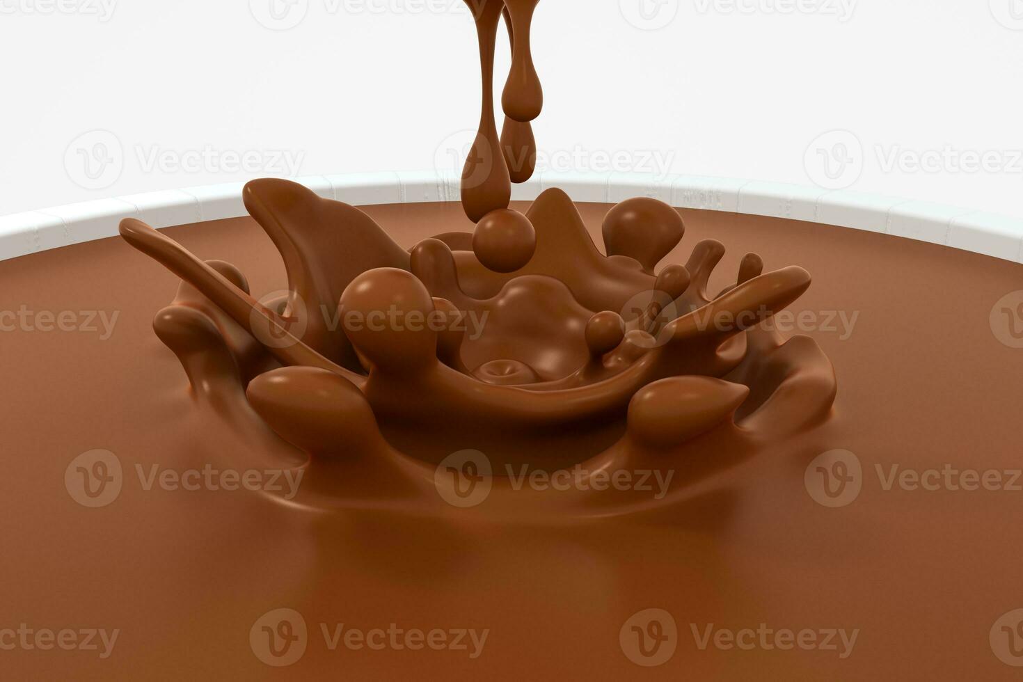 Wave chocolate ripples by fluid simulation, 3d rendering photo