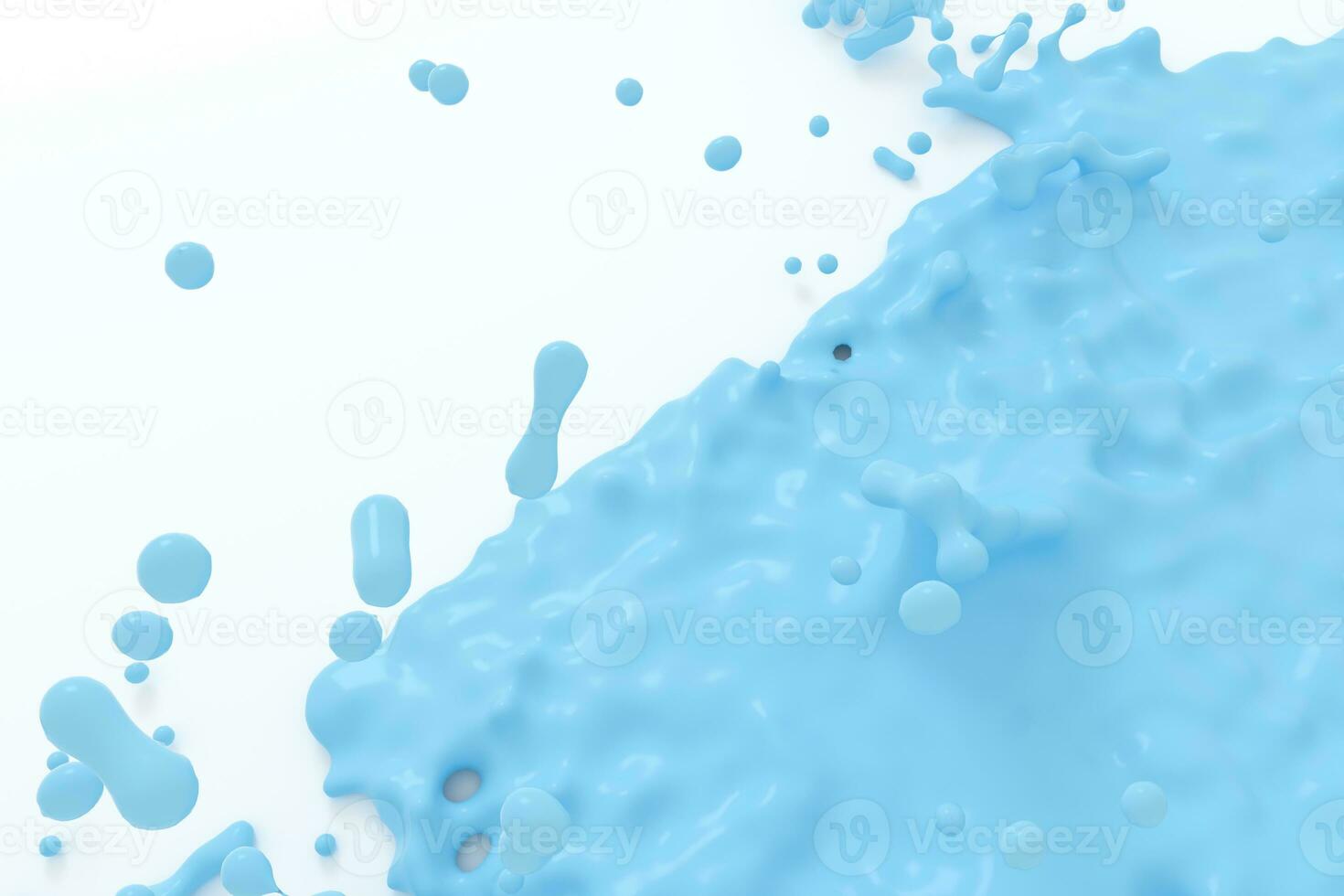 The splashing liquid of pigment, two-tone color background, 3d rendering. photo