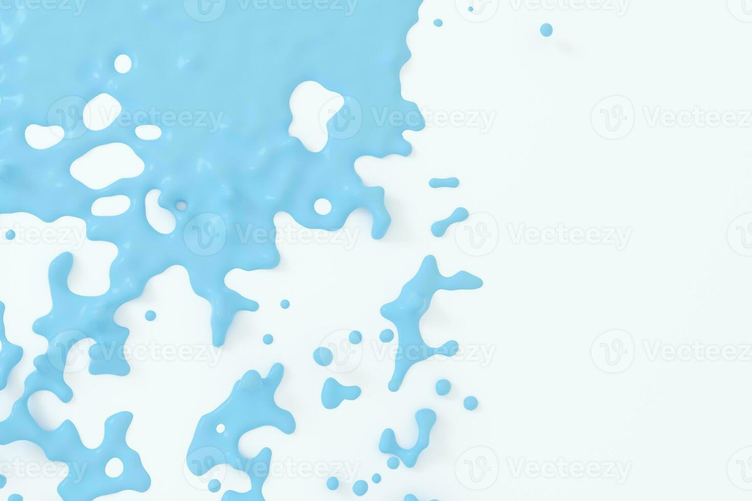 The splashing liquid of pigment, two-tone color background, 3d rendering. photo