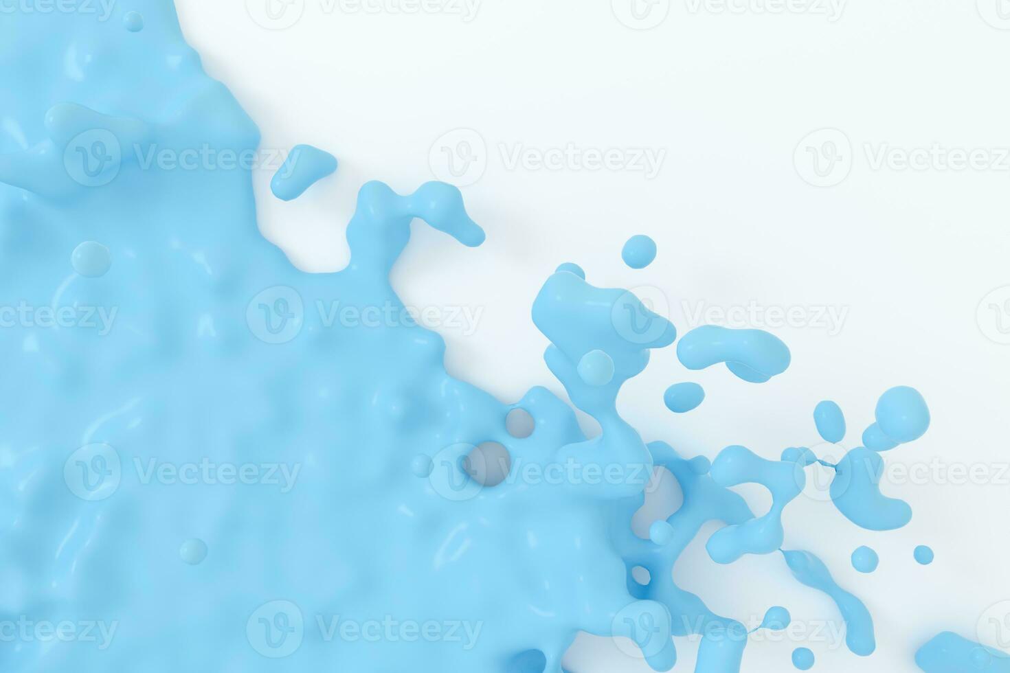 The splashing liquid of pigment, two-tone color background, 3d rendering. photo