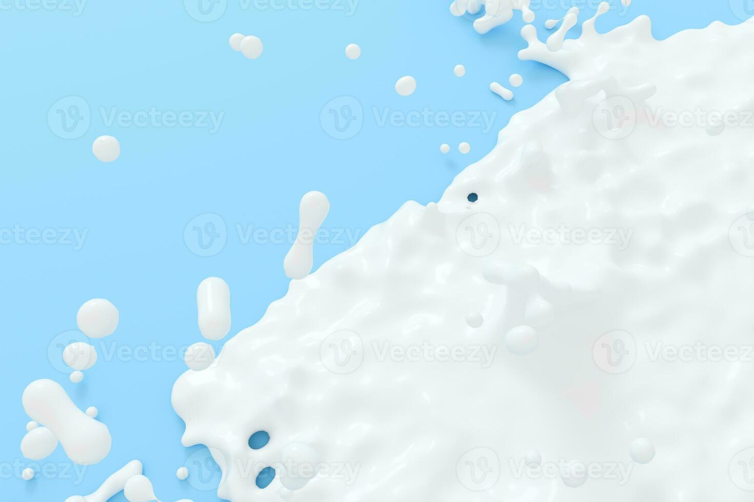 The splashing liquid of pigment, two-tone color background, 3d rendering. photo