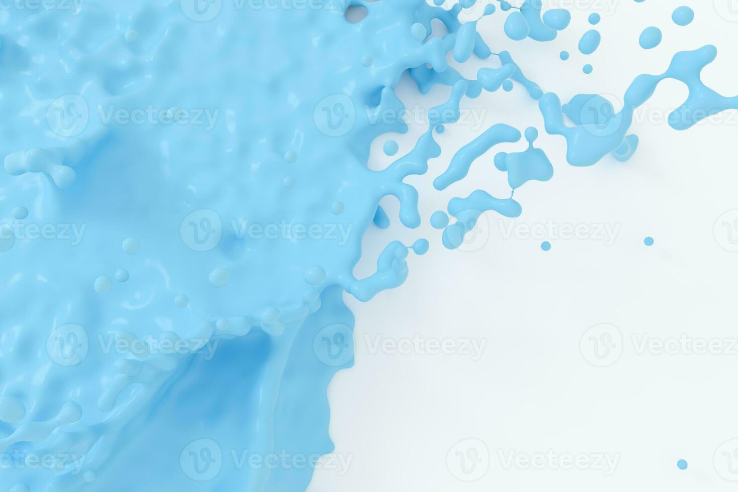 The splashing liquid of pigment, two-tone color background, 3d rendering. photo