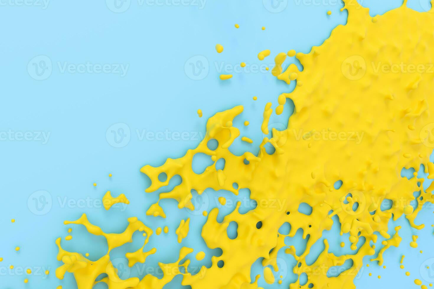 The splashing liquid of pigment, two-tone color background, 3d rendering. photo