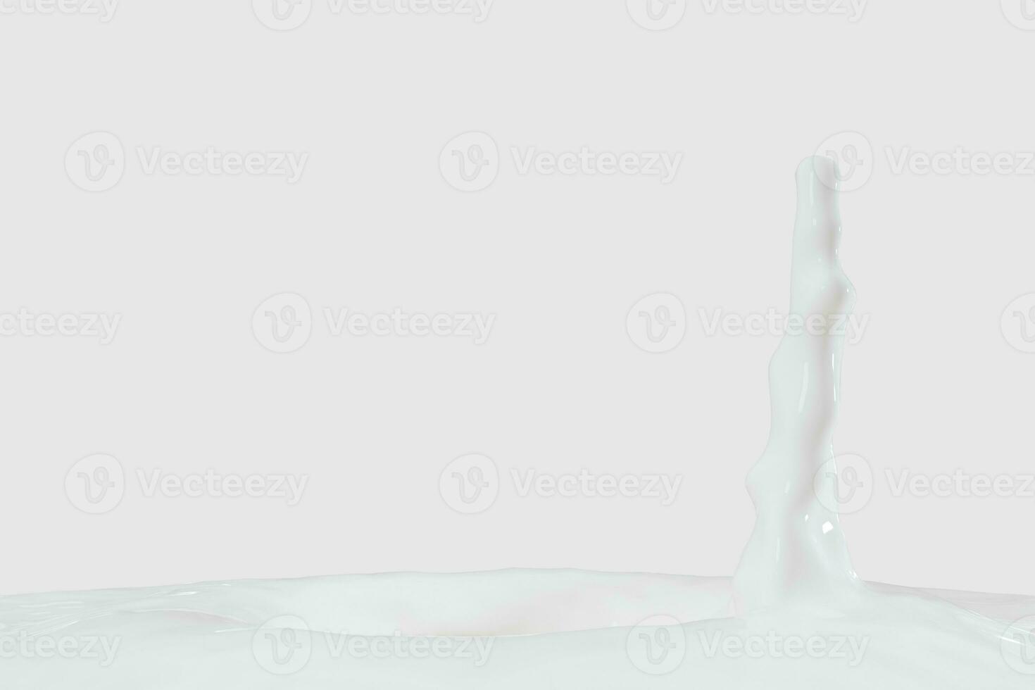 Purity splashing milk with creative shapes, 3d rendering. photo