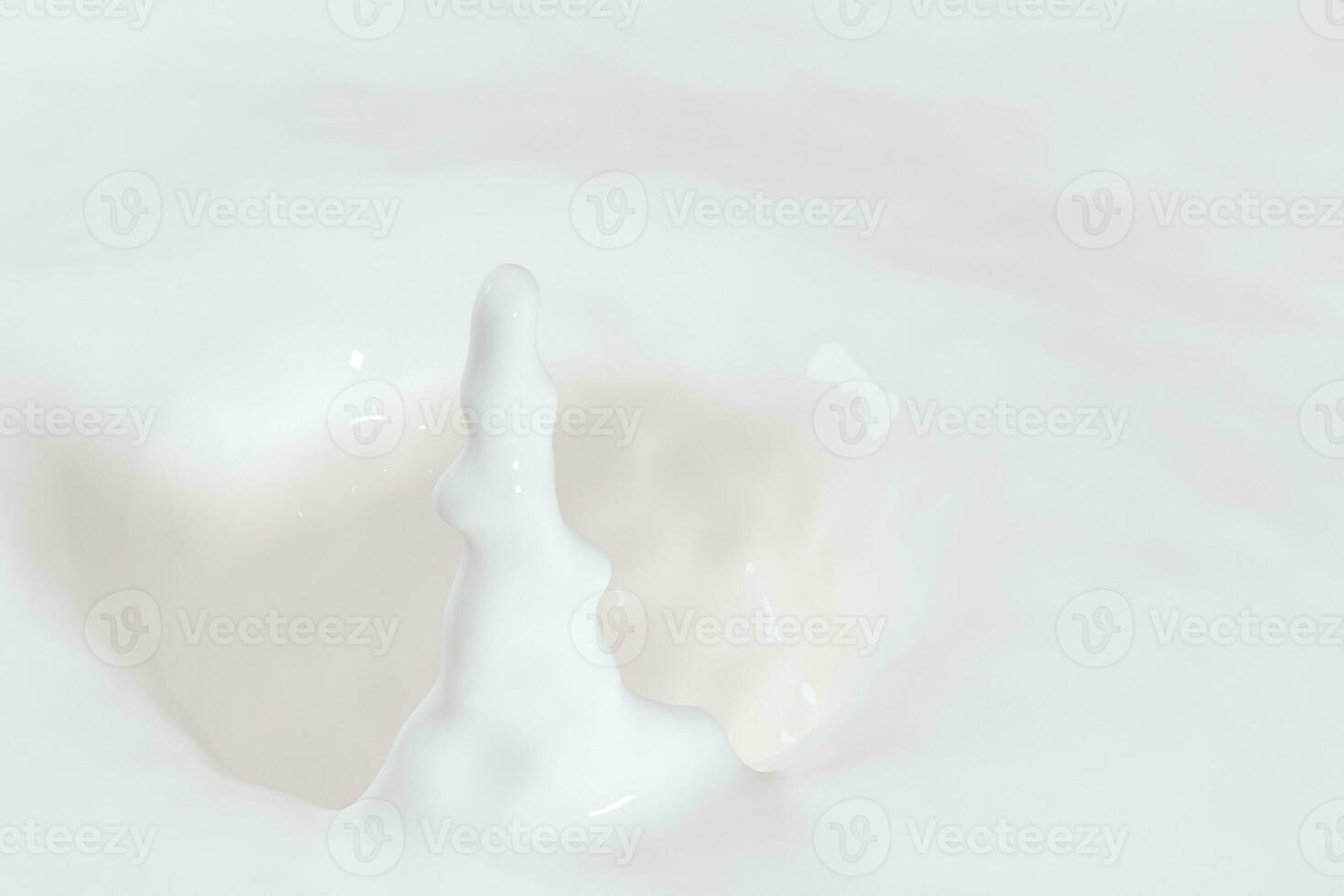 Purity splashing milk with creative shapes, 3d rendering. photo