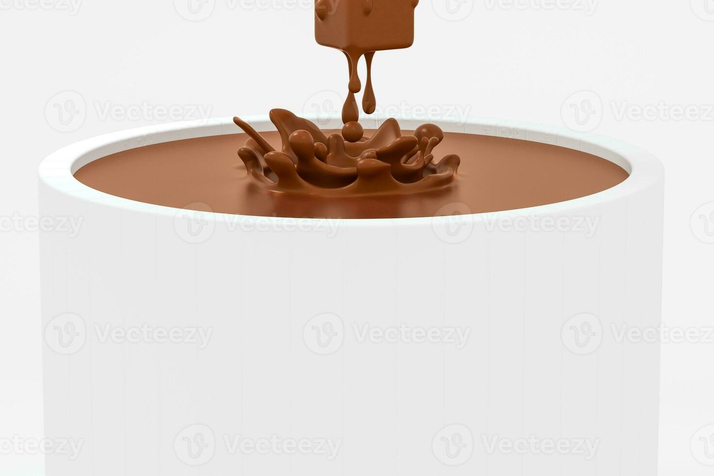 Wave chocolate ripples by fluid simulation, 3d rendering photo