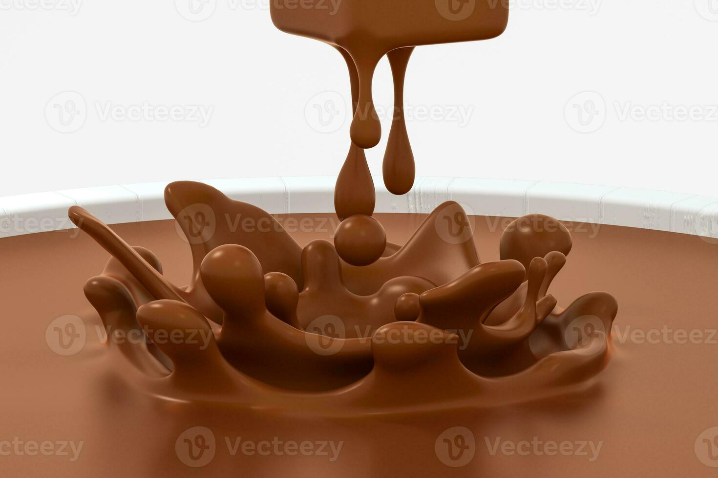 ola chocolate ondas por fluido simulación, 3d representación foto