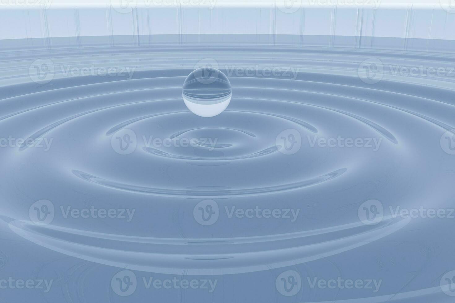 Transparent wave liquid ripples by fluid simulation, 3d rendering photo