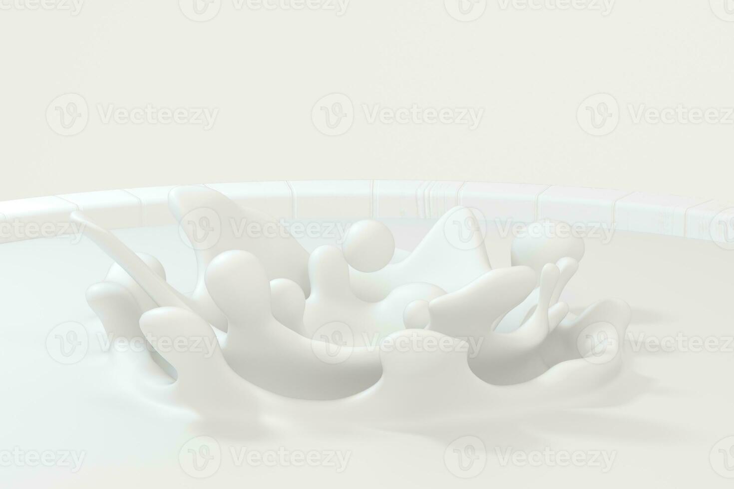 White wave liquid ripples by fluid simulation, 3d rendering photo