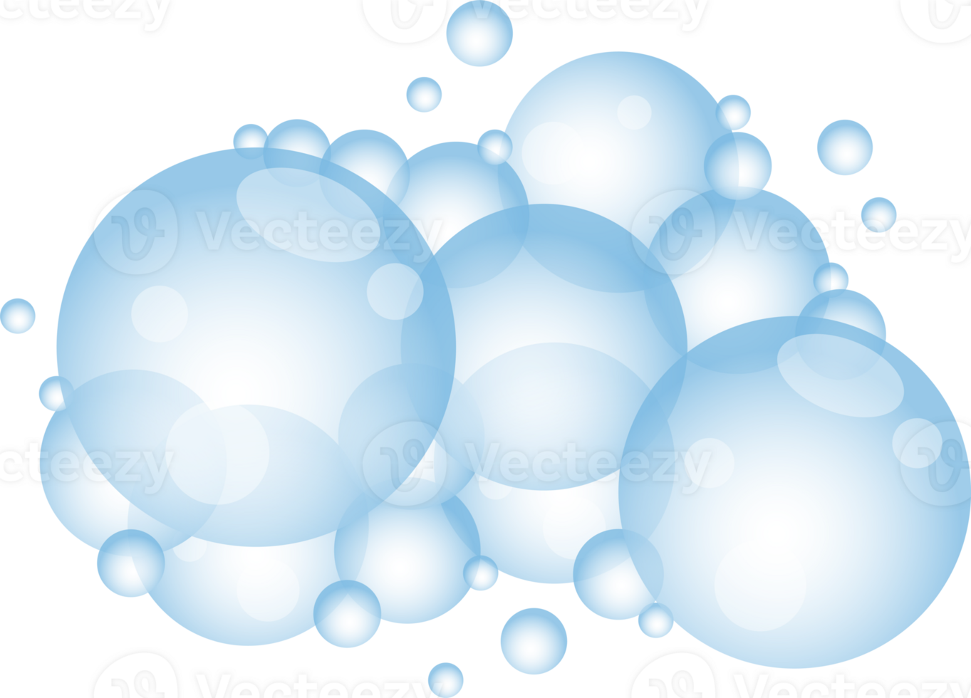 Cartoon soap foam with bubbles. Light blue suds of bath, shampoo, shaving, mousse. png