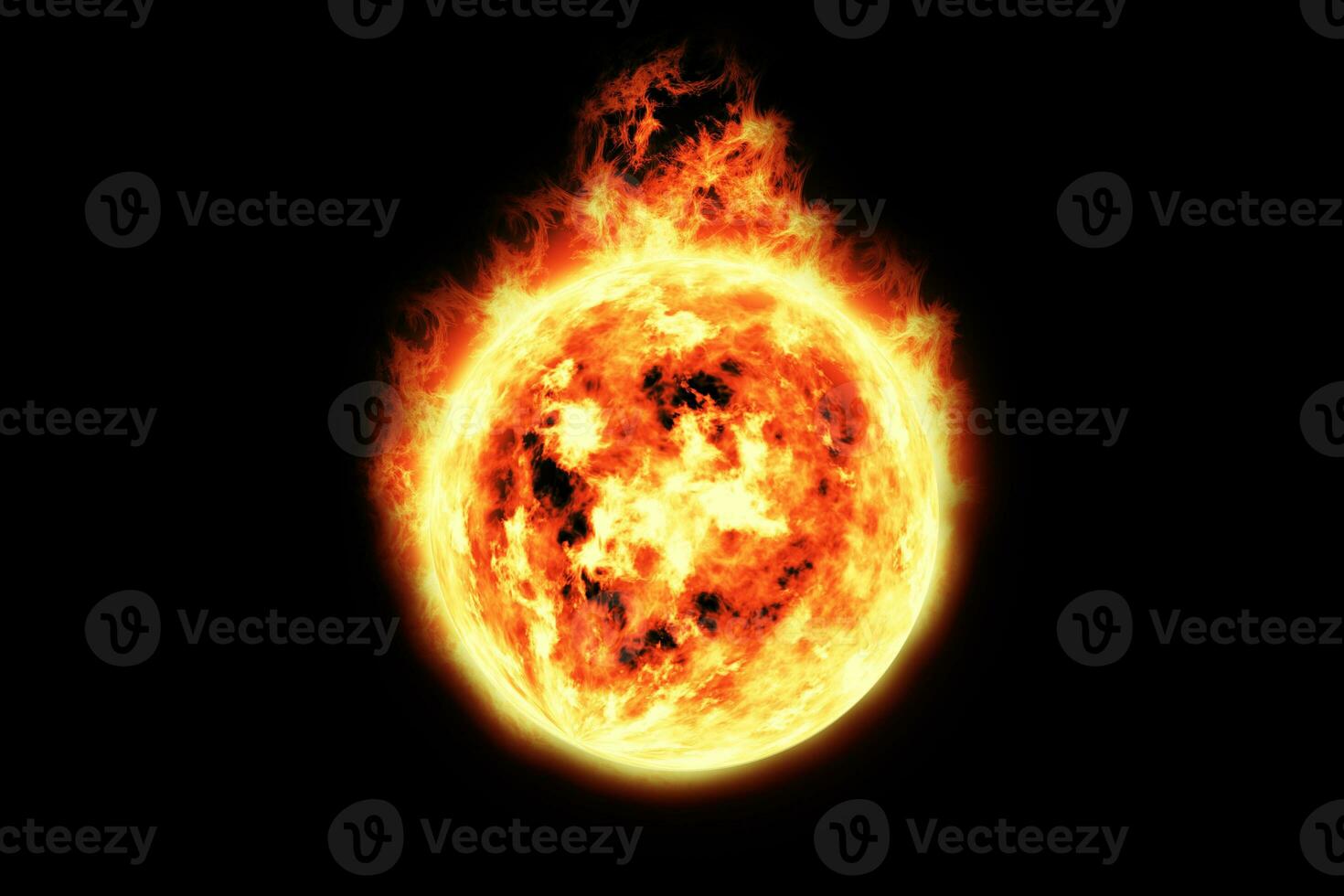 3d rendering, Fireball, flaming fire photo