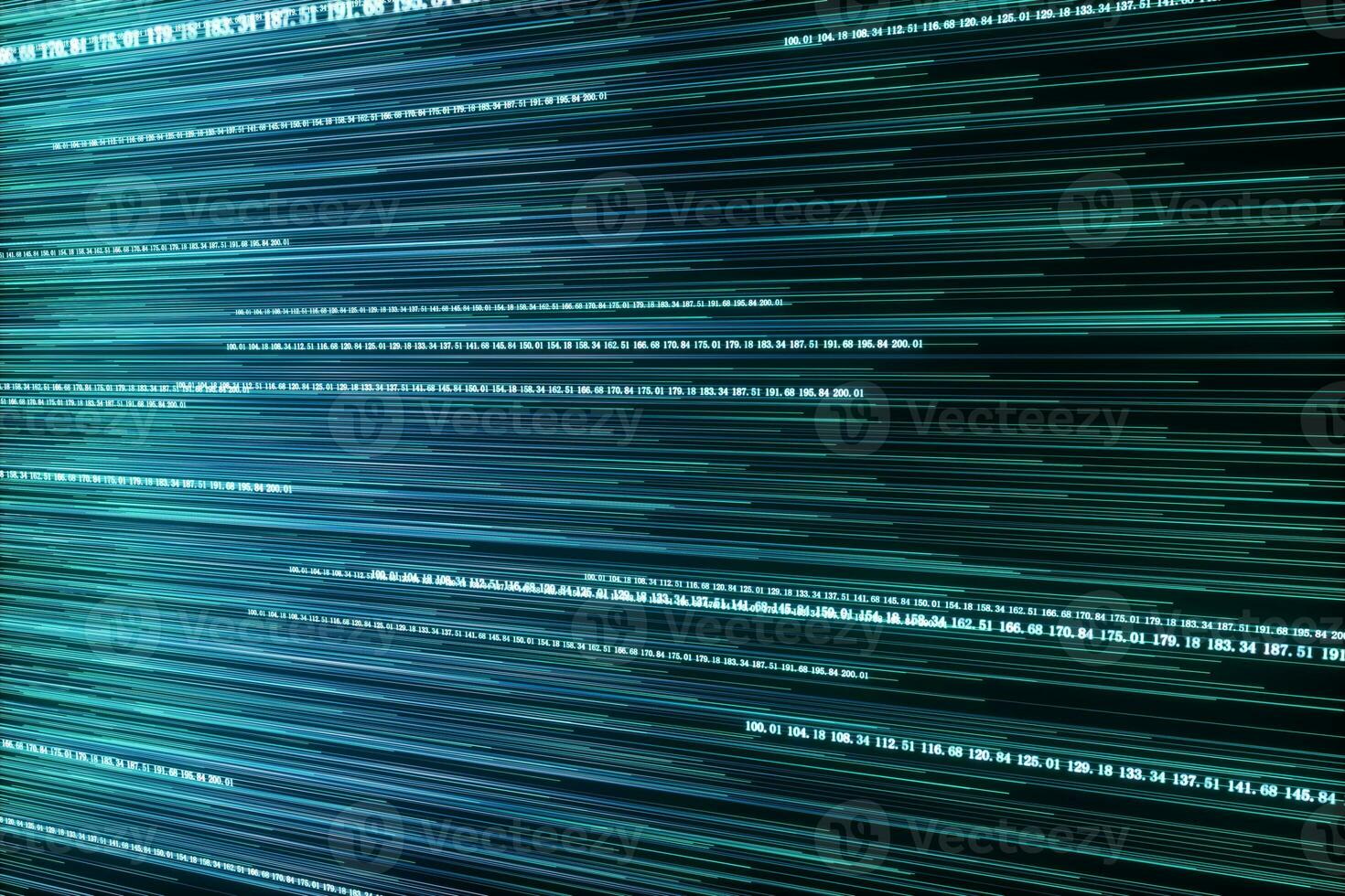 Digital lines made of numbers, globe big data background, 3d rendering photo