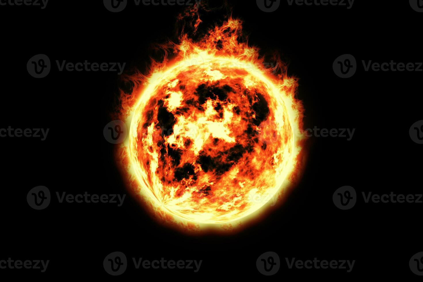 3d rendering, Fireball, flaming fire photo