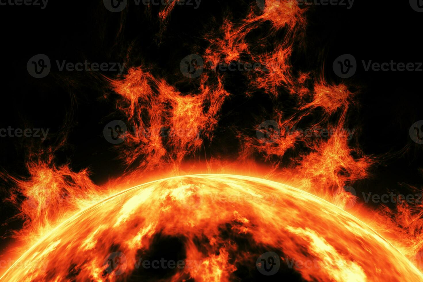 3d rendering, Fireball, flaming fire photo