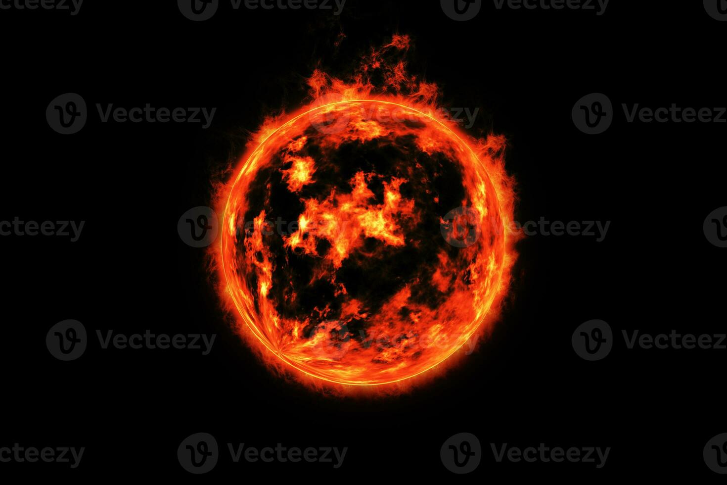 3d rendering, Fireball, flaming fire photo