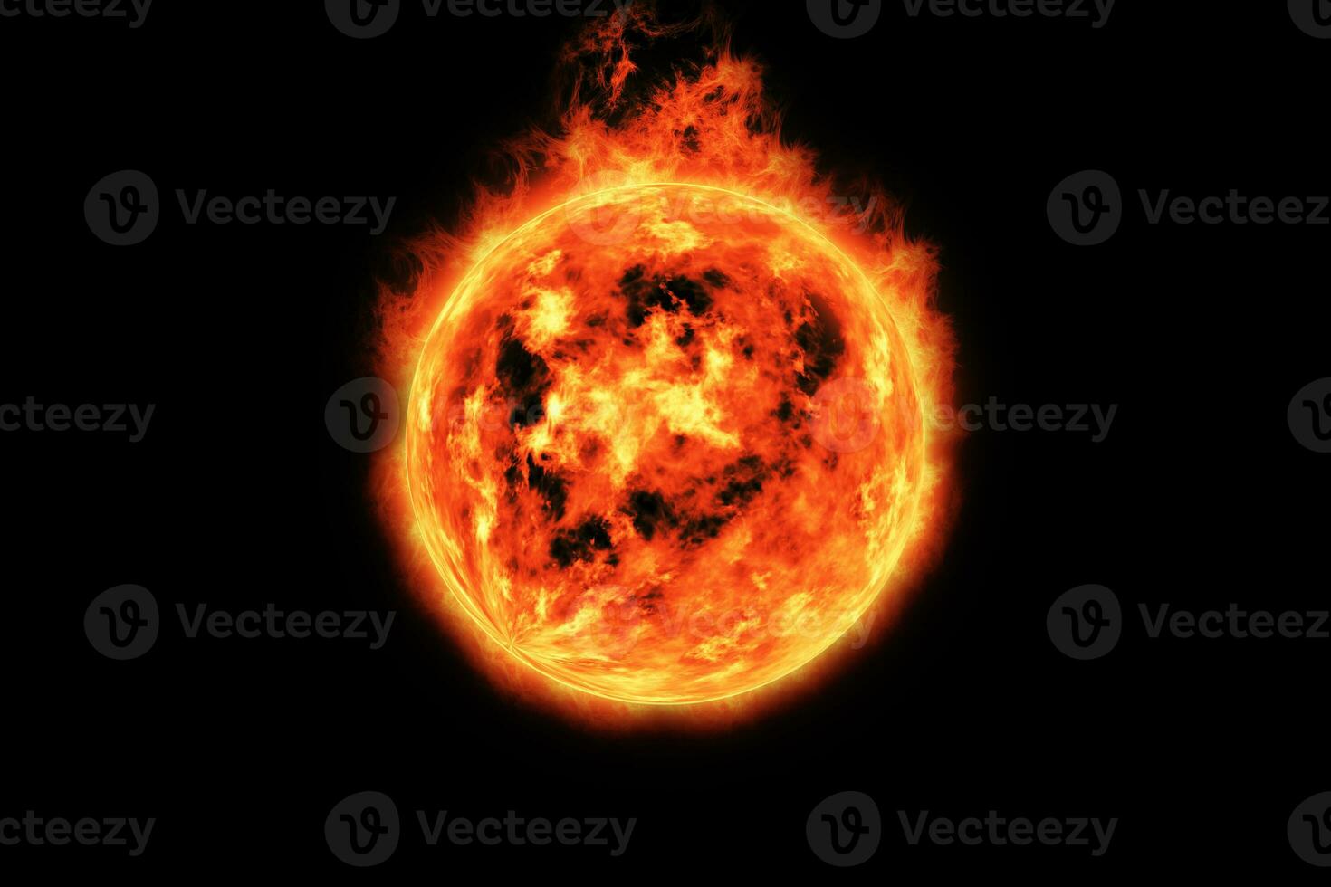 3d rendering, Fireball, flaming fire photo