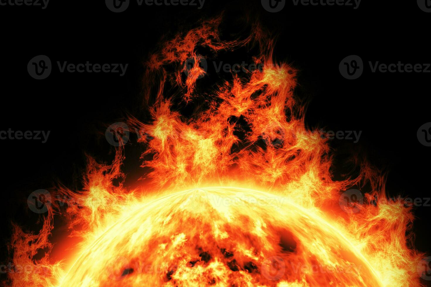 3d rendering, Fireball, flaming fire photo