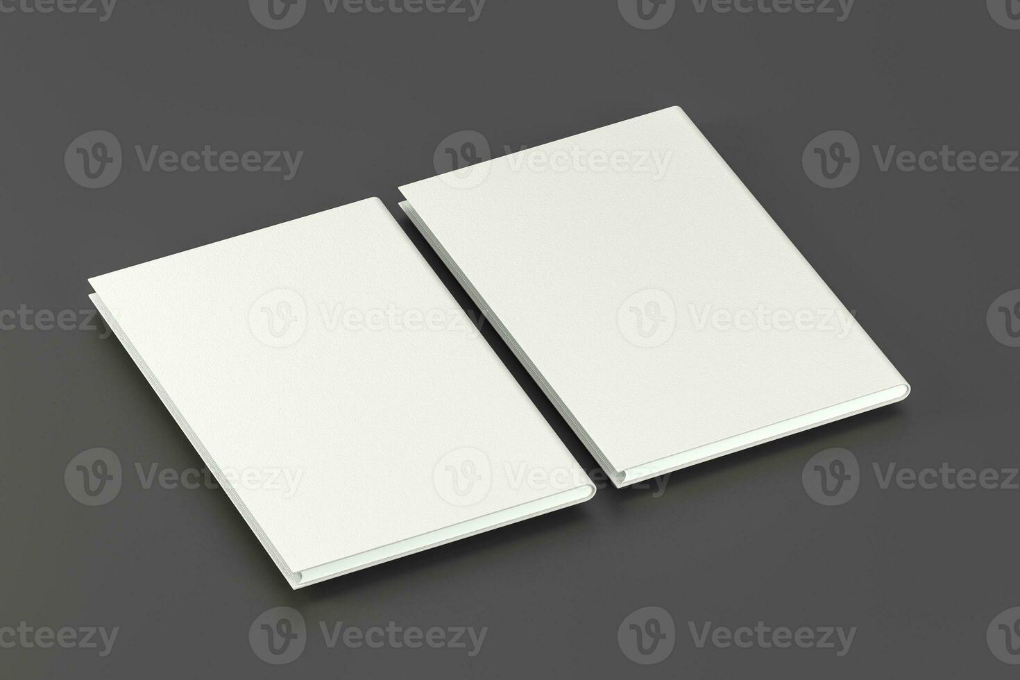 The organized hard cover notebooks, 3d rendering. photo