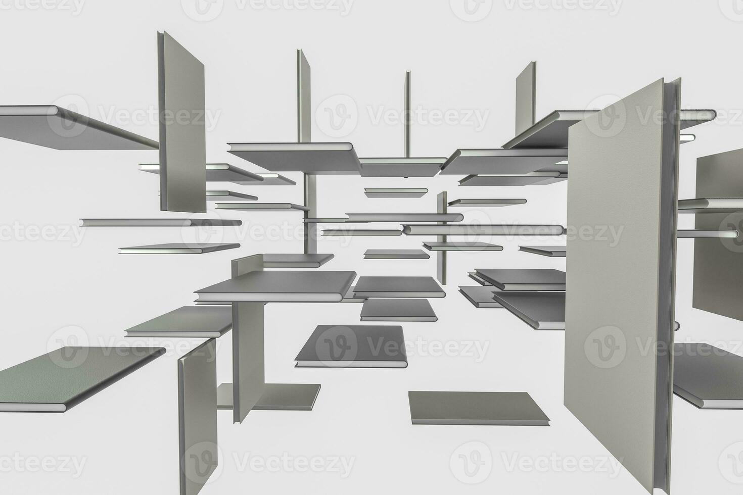 The organized hard cover notebooks, 3d rendering. photo