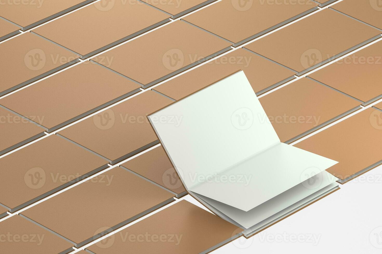 The brown blank opening notebook background, 3d rendering. photo