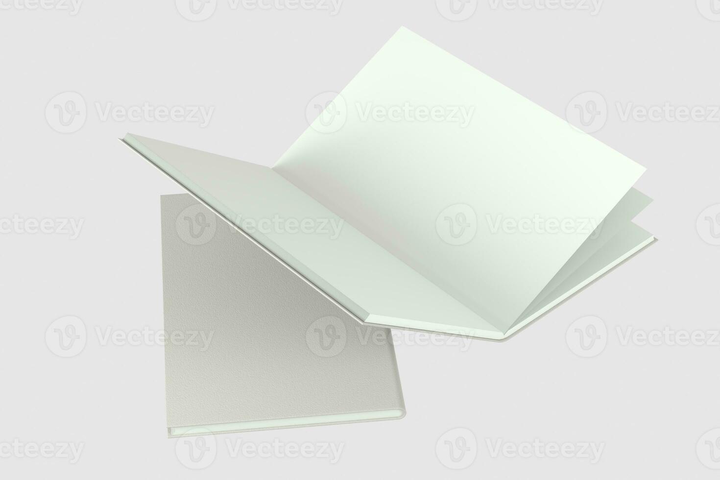 The blank opening notebook background, 3d rendering. photo