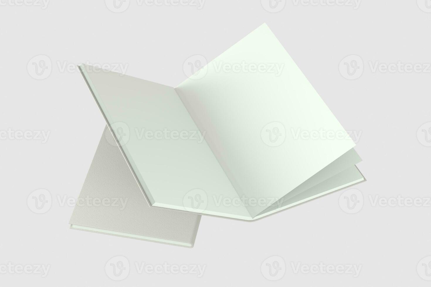 The blank opening notebook background, 3d rendering. photo