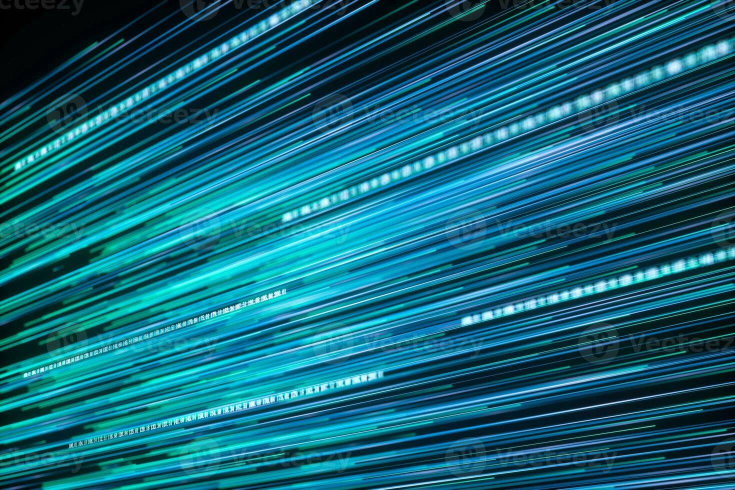 Digital lines made of numbers, globe big data background, 3d rendering photo