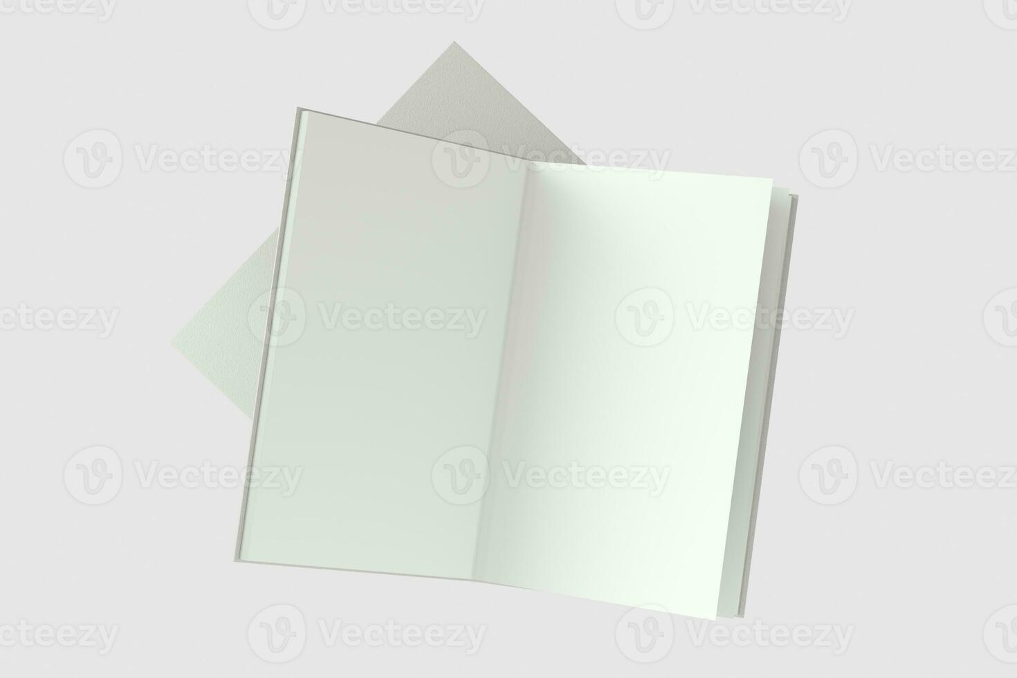 The blank opening notebook background, 3d rendering. photo