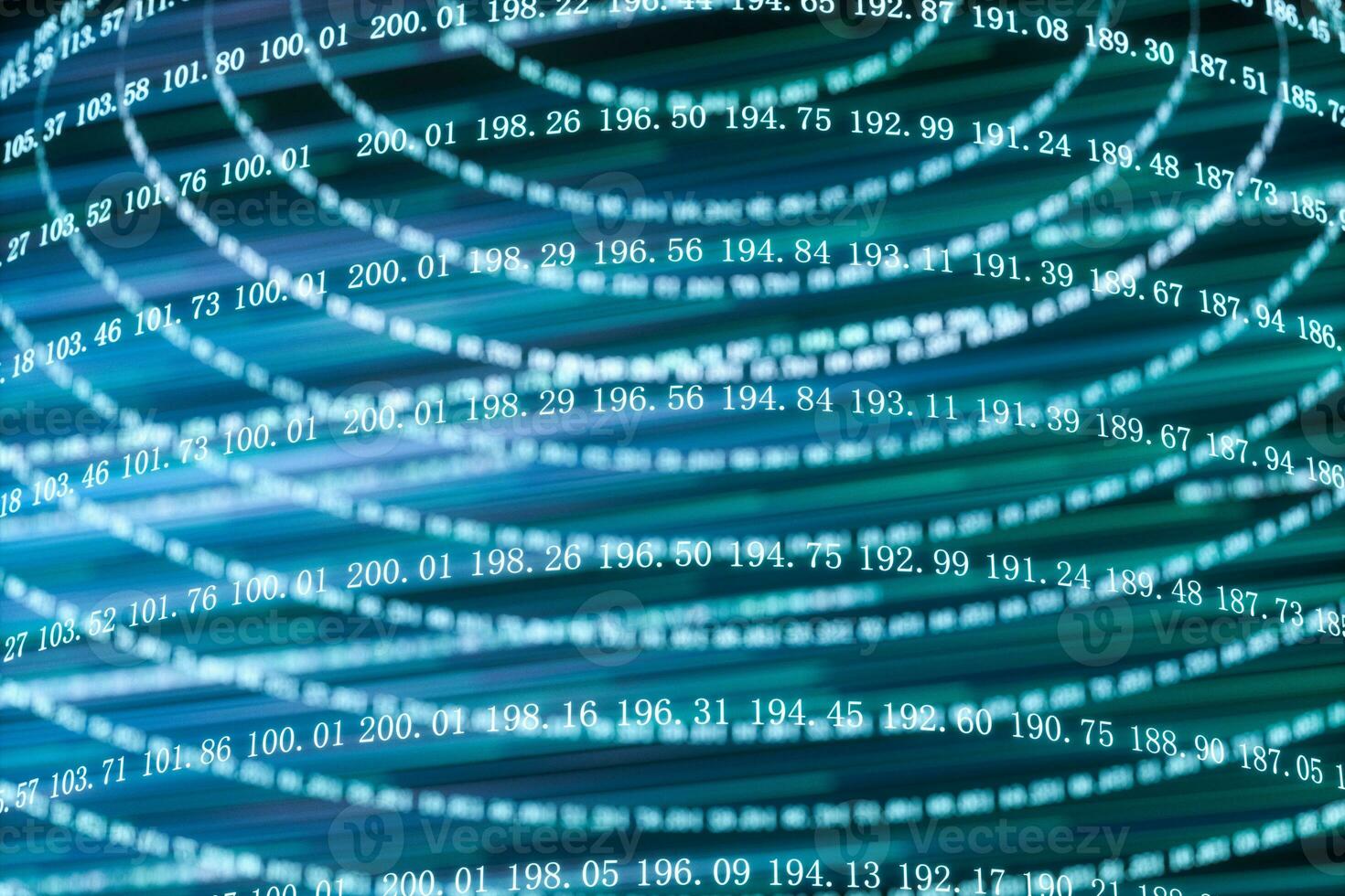 Digital lines made of numbers, globe big data background, 3d rendering photo