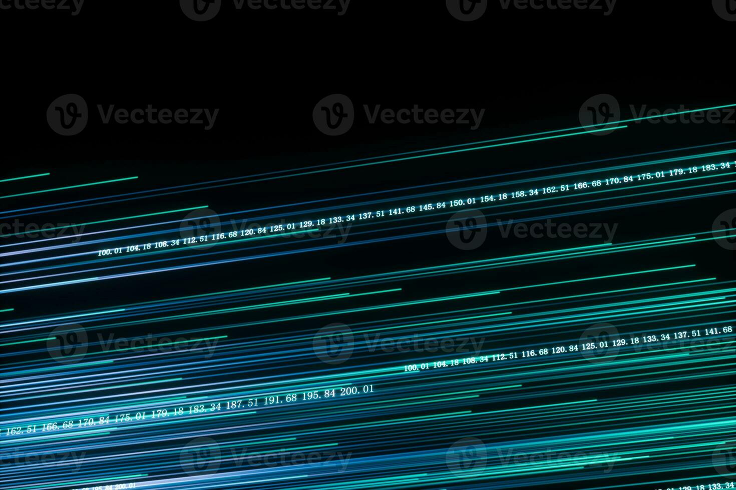 Digital lines made of numbers, globe big data background, 3d rendering photo