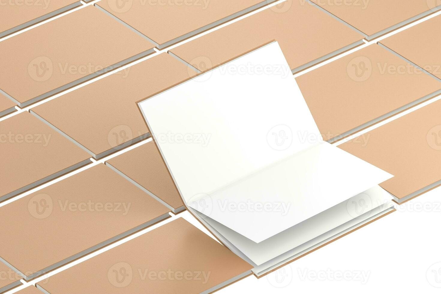 The brown blank opening notebook background, 3d rendering. photo