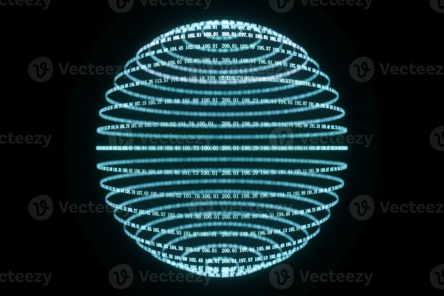 Digital lines made of numbers, globe big data background, 3d rendering photo