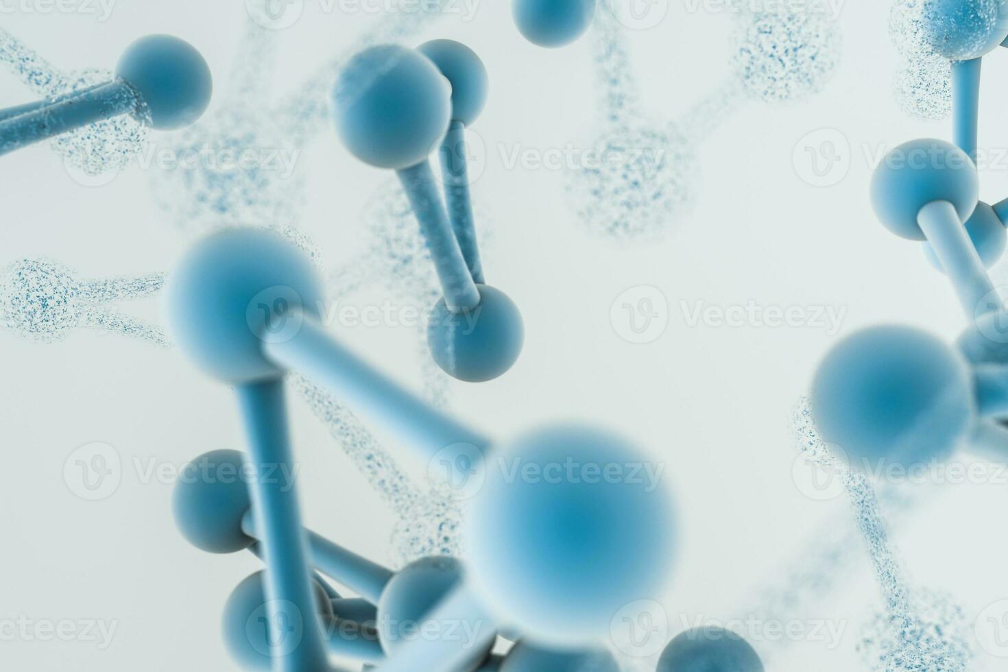 3d rendering, blue chemical formula with particle effects photo