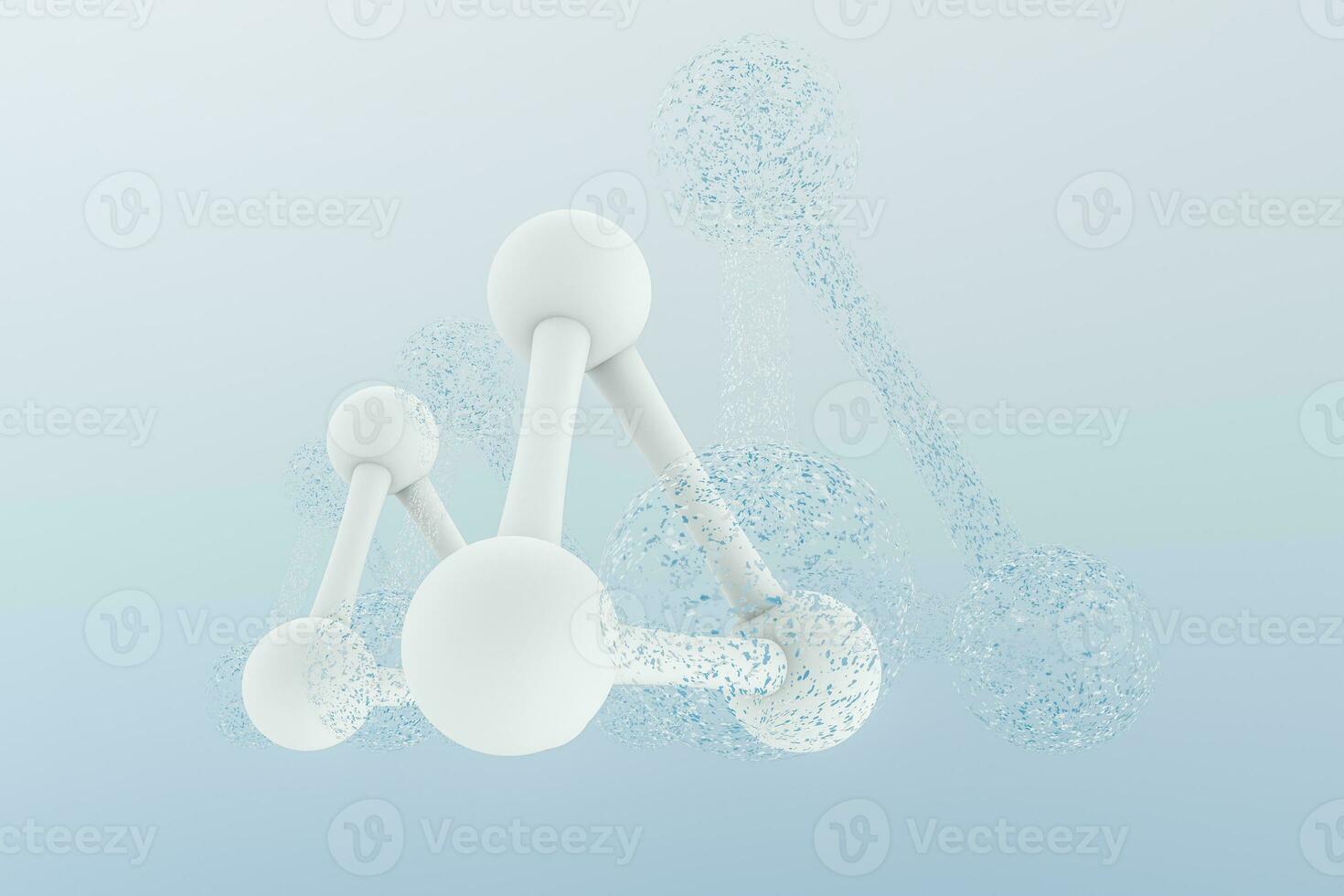 3d rendering, blue chemical formula with particle effects photo