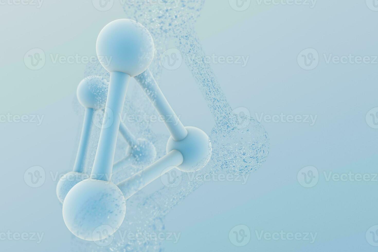 3d rendering, blue chemical formula with particle effects photo