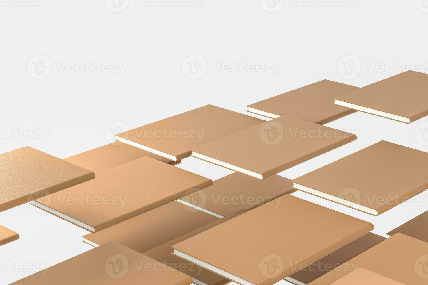 The organized hard cover notebooks, 3d rendering. photo