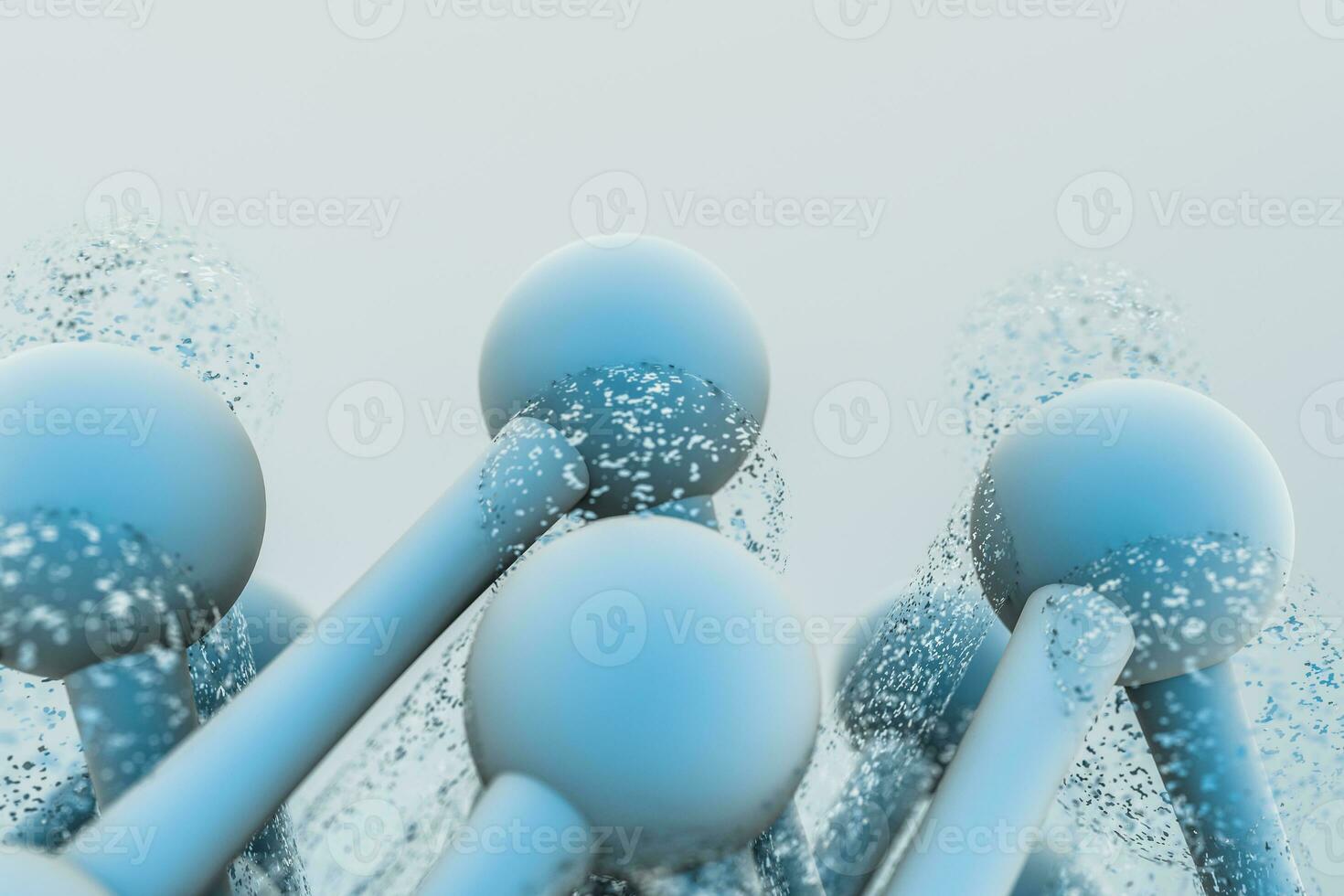 3d rendering, blue chemical formula with particle effects photo