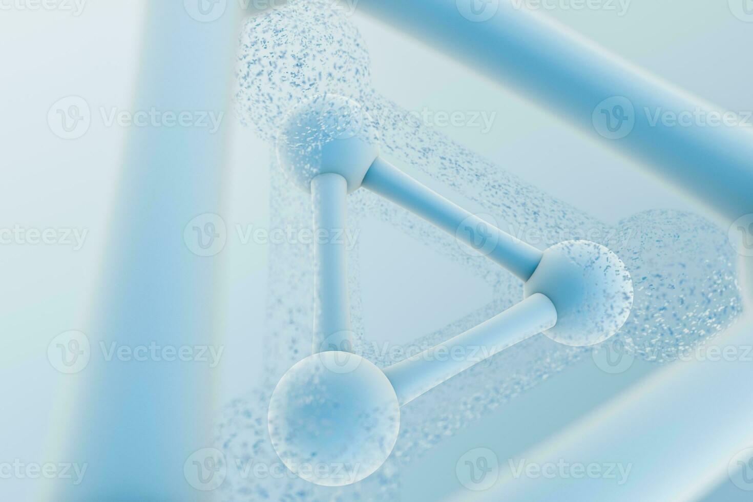 3d rendering, blue chemical formula with particle effects photo