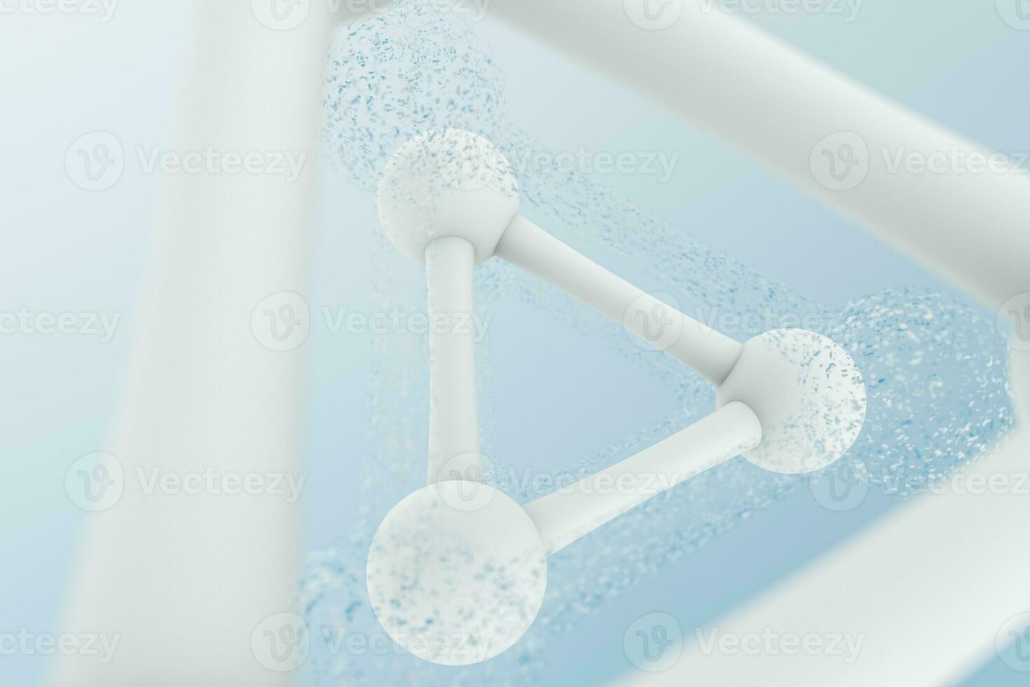 3d rendering, blue chemical formula with particle effects photo