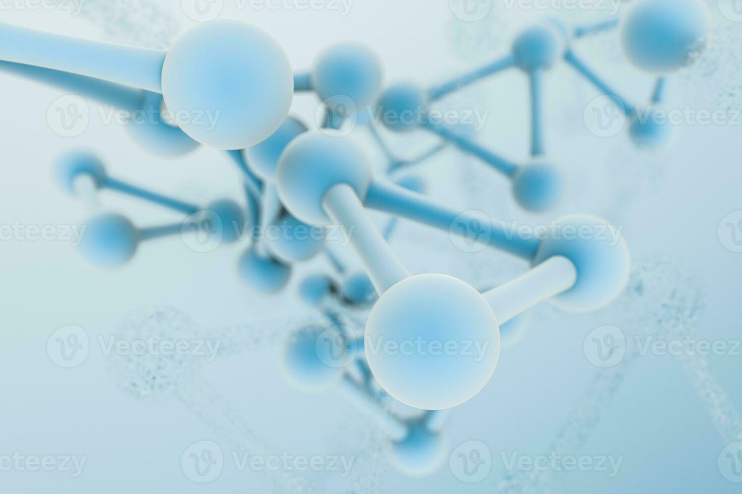 3d rendering, blue chemical formula with particle effects photo