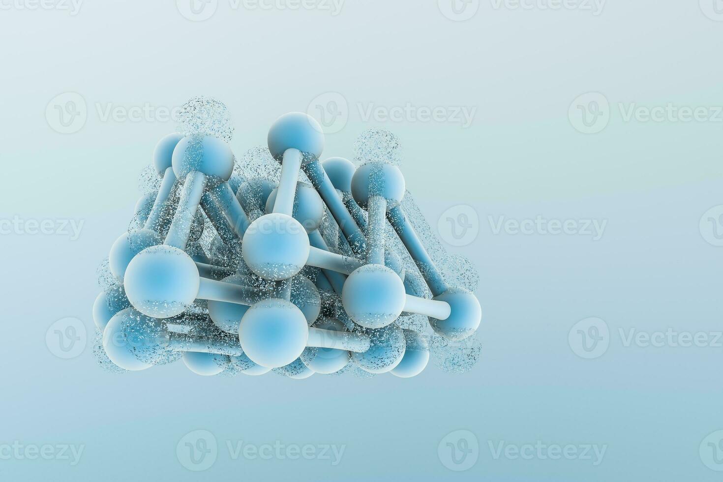 3d rendering, blue chemical formula with particle effects photo